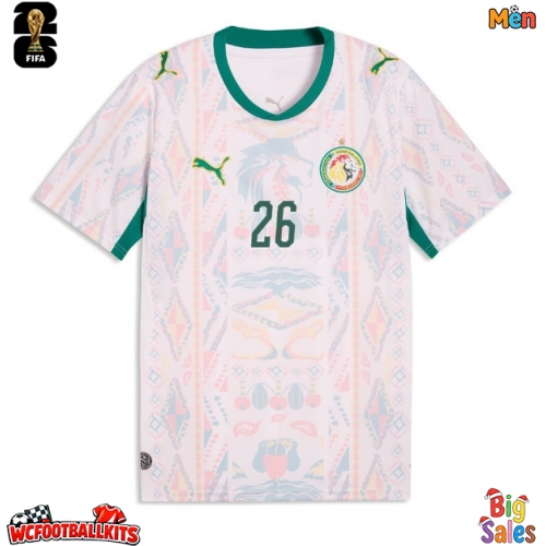 Senegal Pape Gueye #26 Replica Home Stadium Shirt World Cup 2026 Short Sleeve